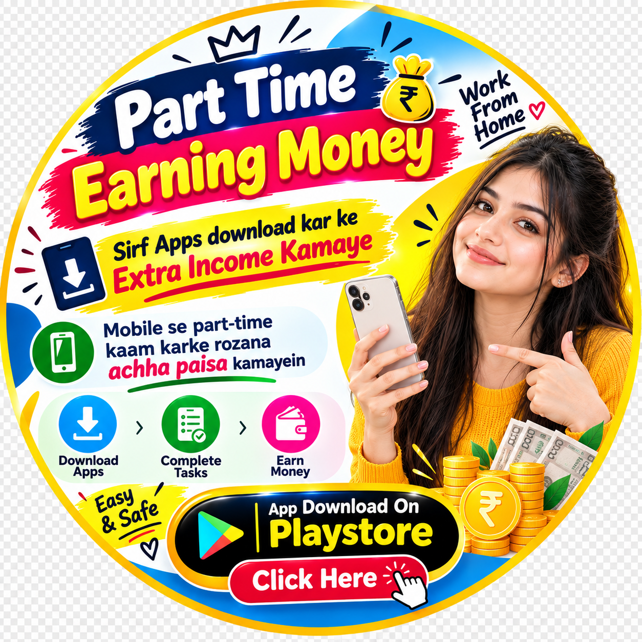 Part Time Earning Money Business Support Zone